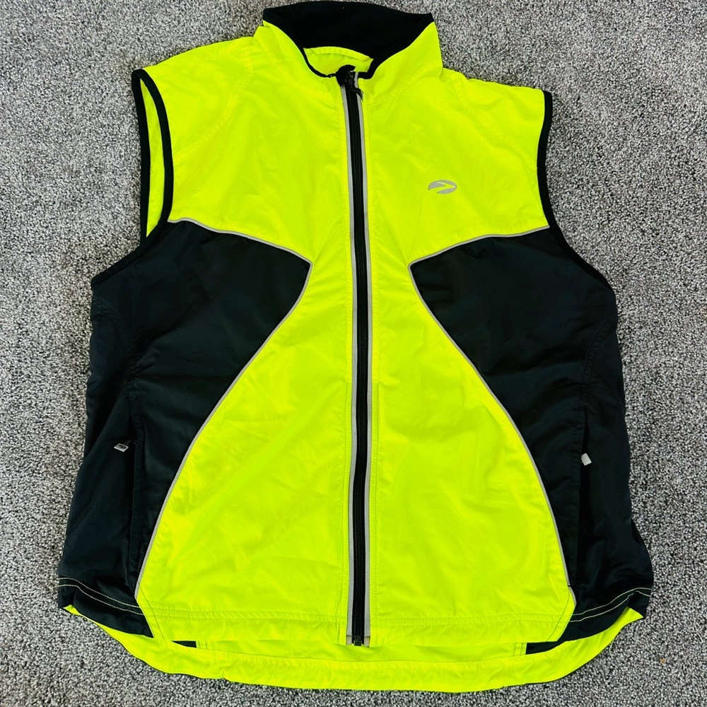 Men's Black and Yellow Athletic Vest